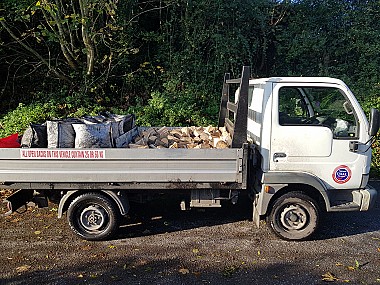 Loose seasoned hardwood logs.